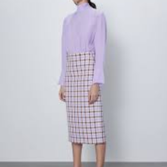 Zara Skirts Zara Plaid Midi Pencil Skirt Poshmark
